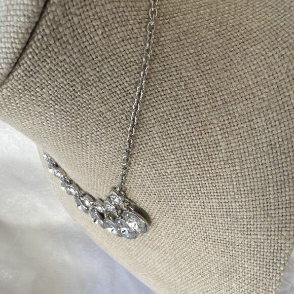 APT 9 Silver Tone Short CZ Statement Necklace Earring Set 2 PC Party Prom NEW - Picture 11 of 16